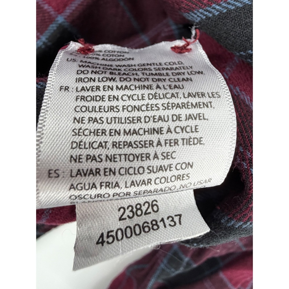 Fox Racing Flannel Shirt Mens MD Burgundy Black Plaid Long Sleeve Button Up‎ - Picture 6 of 7